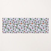 花カラフル花、花の柄、緑、ぼほ ヨガマット (正面(横))