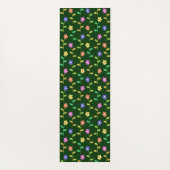 花カラフル花、花の柄、緑、ぼほ ヨガマット (裏面)