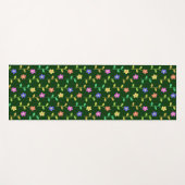 花カラフル花、花の柄、緑、ぼほ ヨガマット (正面(横))