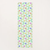 花カラフル花、花の柄、緑、ぼほ ヨガマット (裏面)