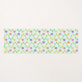 花カラフル花、花の柄、緑、ぼほ ヨガマット (正面(横))