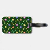 花カラフル花、花の柄、緑、ぼほ ラゲッジタグ (裏面横)