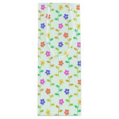 花カラフル花、花の柄、緑、ぼほ ワインギフトバッグ (正面)