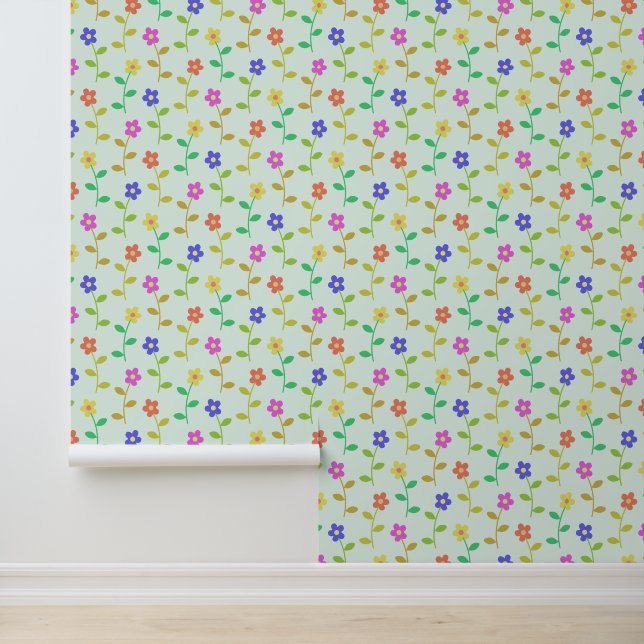 花カラフル花、花の柄、緑、ぼほ 壁紙 (アプリケーション)