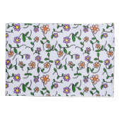 花カラフル花、花の柄、緑、ぼほ 枕カバー (裏面)