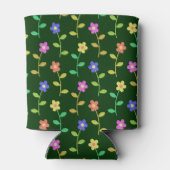 花カラフル花、花の柄、緑、ぼほ 缶クーラー (裏面)