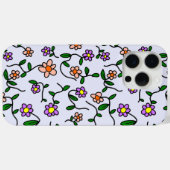 花カラフル花、花の柄、緑、ぼほ Case-Mate iPhoneケース (裏面 (横))