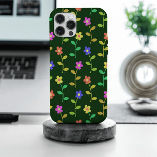 花カラフル花、花の柄、緑、ぼほ iPhone 15 PRO MAXケース