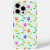 花カラフル花、花の柄、緑、ぼほ Case-Mate iPhoneケース (裏面)