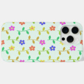 花カラフル花、花の柄、緑、ぼほ Case-Mate iPhoneケース (裏面 (横))