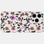 花カラフル花、花の柄、緑、ぼほ Case-Mate iPhoneケース (裏面 (横))