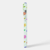 花カラフル花、花の柄、緑、ぼほ iPhoneケース (左側面)