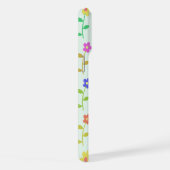 花カラフル花、花の柄、緑、ぼほ iPhoneケース (右側面)