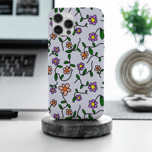 花カラフル花、花の柄、緑、ぼほ iPhone 15 PRO MAXケース
