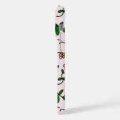 花カラフル花、花の柄、緑、ぼほ iPhoneケース (左側面)