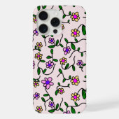 花カラフル花、花の柄、緑、ぼほ iPhoneケース (裏面)