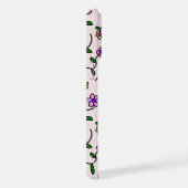 花カラフル花、花の柄、緑、ぼほ iPhoneケース (右側面)