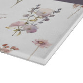 花カラフル花、野の花、緑、あなたの名前 カッティングボード (角)