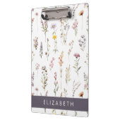 花カラフル花、野の花、緑、あなたの名前 クリップボード (左)