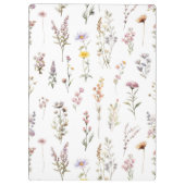 花カラフル花、野の花、緑、あなたの名前 クリップボード (裏面)