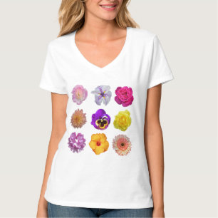 花カラフル花 Tシャツ