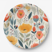 花カラフル芸術 ペーパープレート (正面)
