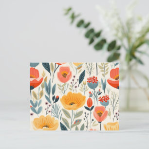 花カラフル芸術 ポストカード