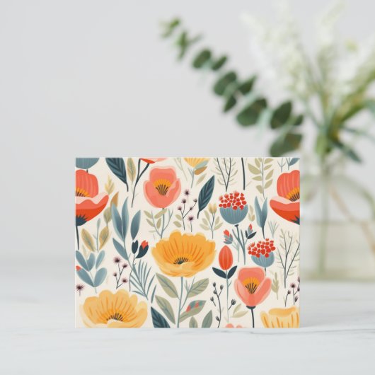 花カラフル芸術 ポストカード (スタンド正面)