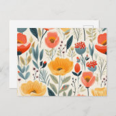 花カラフル芸術 ポストカード (正面/裏面)