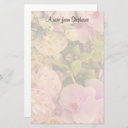 花カラフル蘭と牡丹 便箋 (正面/裏面)