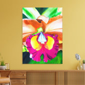 花カラフル蘭の水彩画 キャンバスプリント (インサイチュ (リビング))