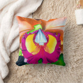 花カラフル蘭の水彩画 クッション (ブランケット)