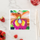 花カラフル蘭の水彩画 スタンダードカクテルナプキン (インサイチュ)