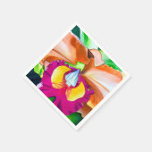 花カラフル蘭の水彩画 スタンダードカクテルナプキン (角)