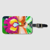 花カラフル蘭の水彩画 ラゲッジタグ (正面横)