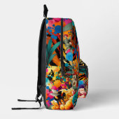 花カラフル蜂とアニマルプリント プリントバックパック (左)