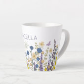 花カラフル蝶名前をカスタムする カフェラテマグ (右アングル)