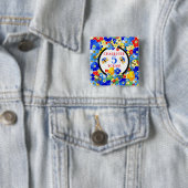 花カラフル蝶誕生日時代 缶バッジ (インサイチュ)