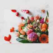 花カラフル誕生日招待状葉書 インビテーションポストカード (裏面)