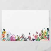 花カラフル赤ちゃんシャワーがベビーカード (裏面)