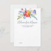 花カラフル赤ちゃんシャワーアドバイスカード 招待状 (正面/裏面)