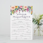 花カラフル赤ちゃんシャワーアドバイスゲームカード (スタンド正面)