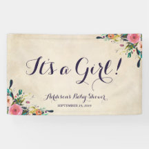 花カラフル赤ちゃんシャワーバナー大