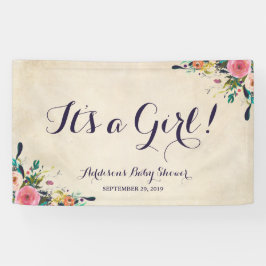 花カラフル赤ちゃんシャワーバナー大 横断幕