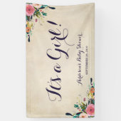 花カラフル赤ちゃんシャワーバナー大 横断幕 (縦)