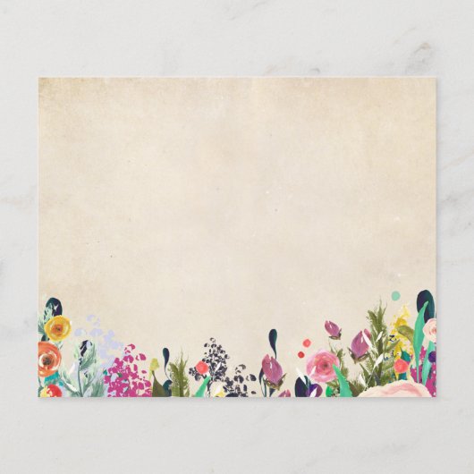 花カラフル赤ちゃんシャワー名提案カード (裏面)