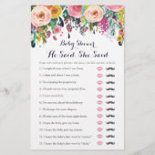 花カラフル赤ちゃんシャワー彼は彼女はゲームを言った (正面)