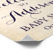 花カラフル赤ちゃんシャワー歓迎の看板ポスター ポスター (角)