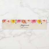 花カラフル赤ちゃんシャワー水瓶ラベル ペットボトルラベル (シングルラベル)