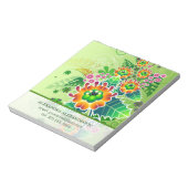 花カラフル配列イラストレーションテンプレート ノートパッド (回転)